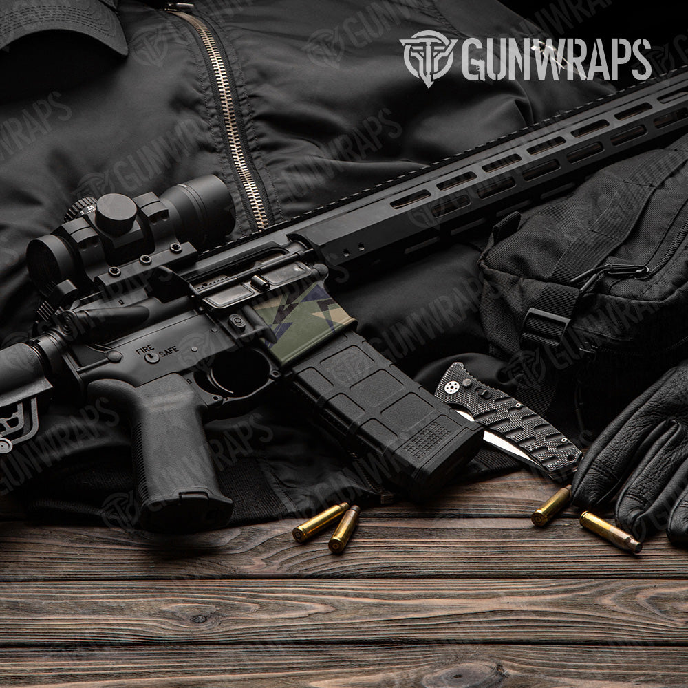 Sharp Militant Blue Camo AR 15 Mag Well Gun Skin Vinyl Wrap