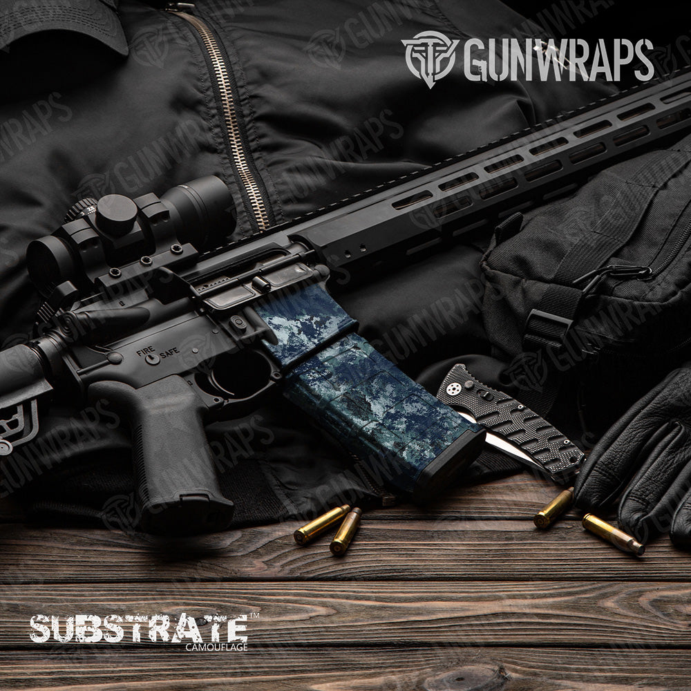 AR 15 Mag & Mag Well Substrate Saipan Camo Gun Skin Vinyl Wrap Film