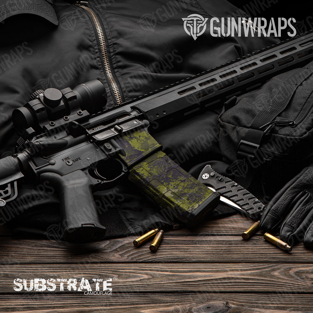 AR 15 Mag & Mag Well Substrate Stockholm Camo Gun Skin Vinyl Wrap Film