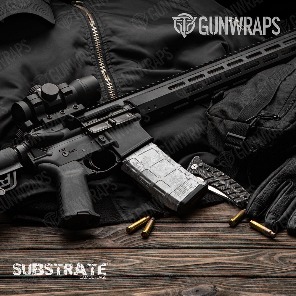 AR 15 Mag Substrate Sedona Snow Camo Gun Skin Vinyl Wrap Film