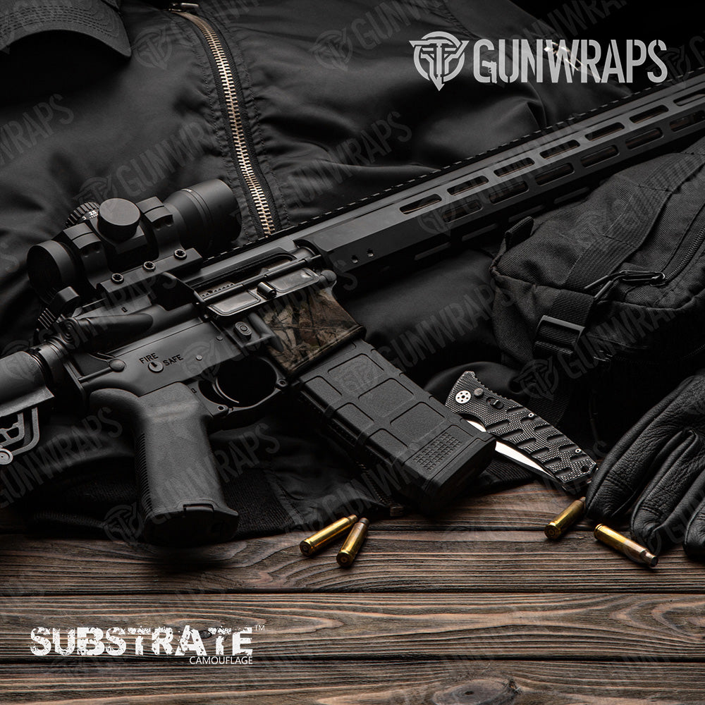 AR 15 Mag Well Substrate Stalker Camo Gun Skin Vinyl Wrap Film