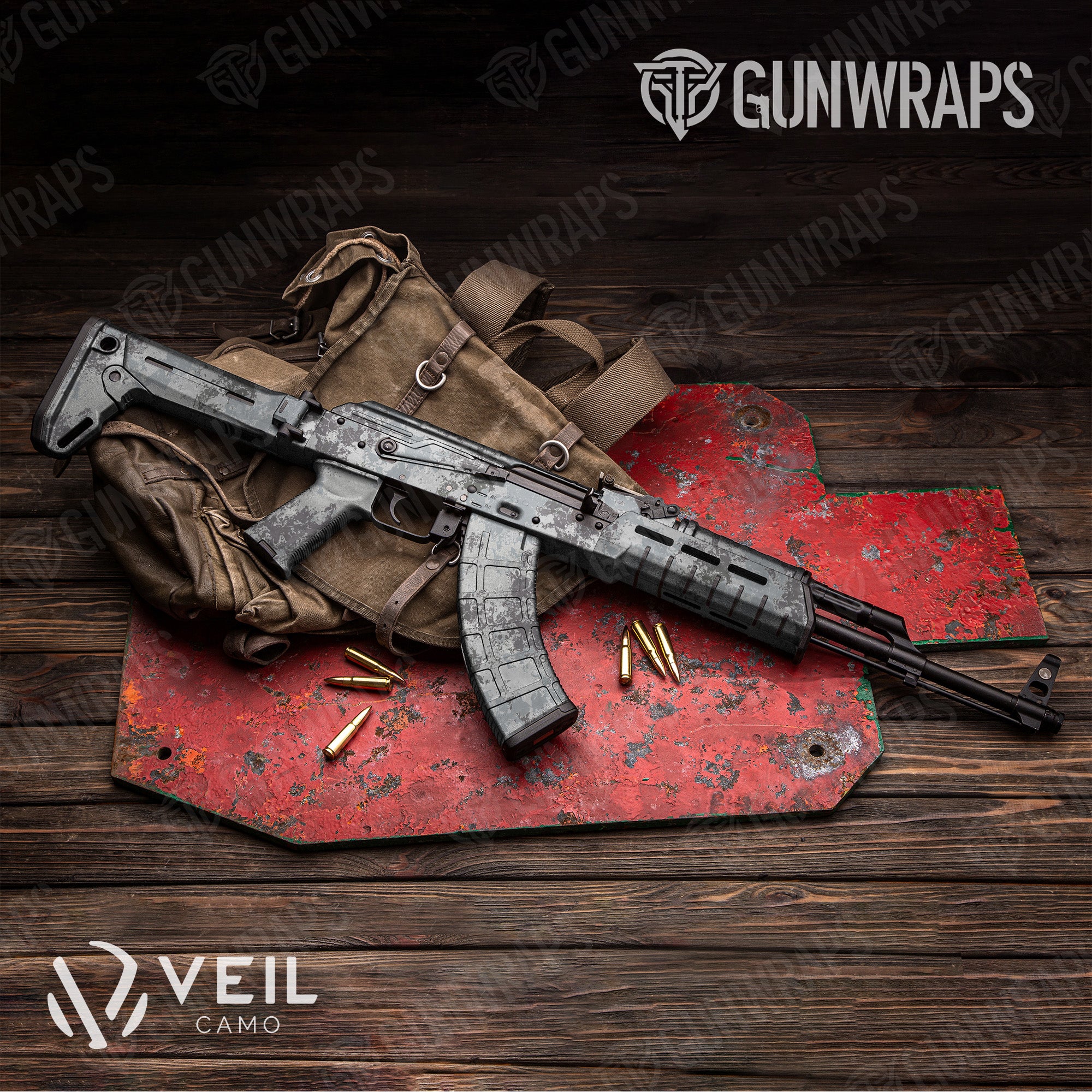AK 47 Veil Ops Polar Camo Gun Skin Vinyl Wrap