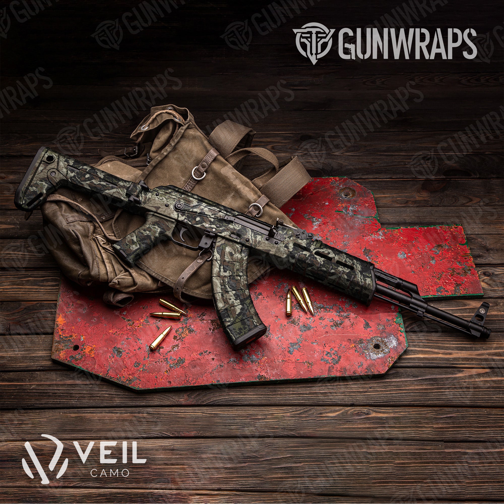 AK 47 Veil Rumba Cumbred Camo Gun Skin Vinyl Wrap