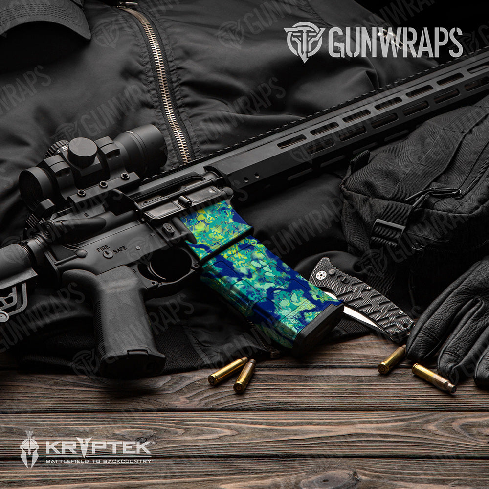AR 15 Mag & Mag Well Kryptek Obskura MahiMahi Camo Gun Skin Vinyl Wrap
