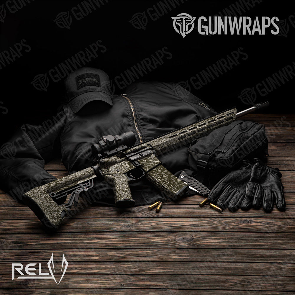 AR 15 RELV Dynohyde Camo Gun Skin Vinyl Wrap Film