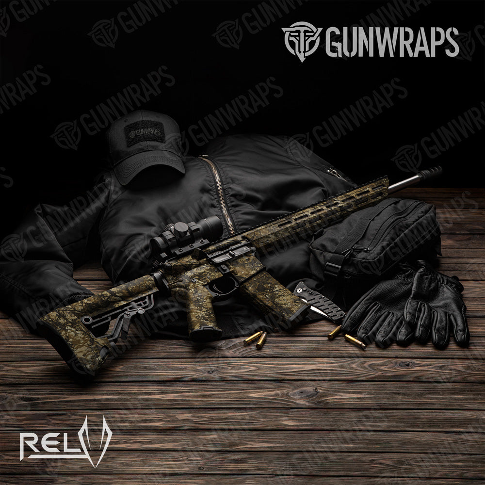 AR 15 RELV Harvester Camo Gun Skin Vinyl Wrap Film