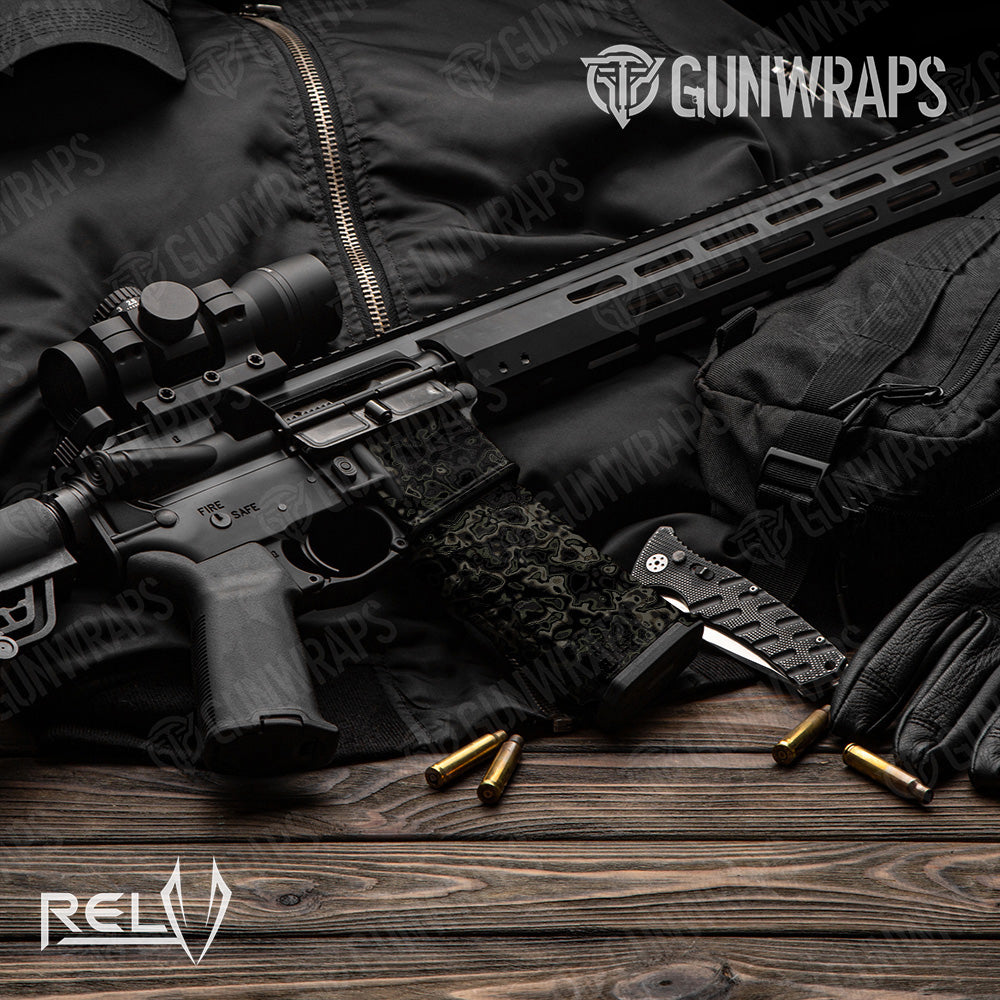 AR 15 Mag & Mag Well RELV Marauder Camo Gun Skin Vinyl Wrap Film