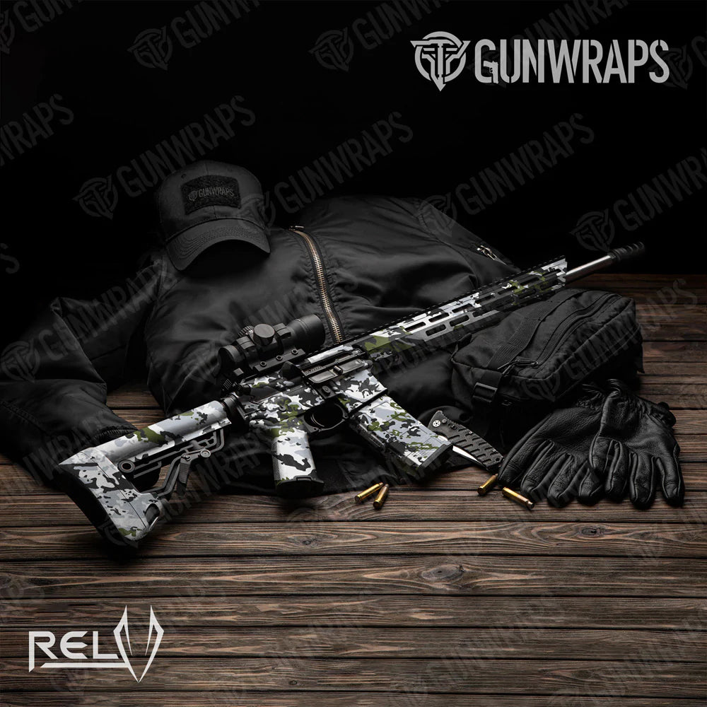 AR 15 RELV X3 Timber Wolf Camo Gun Skin Vinyl Wrap Film