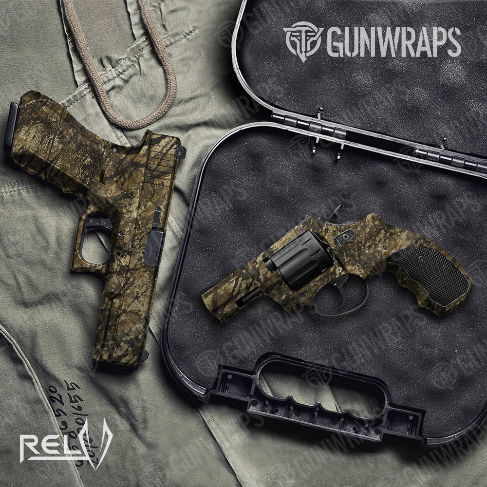 Pistol & Revolver RELV Harvester Camo Gun Skin Vinyl Wrap Film