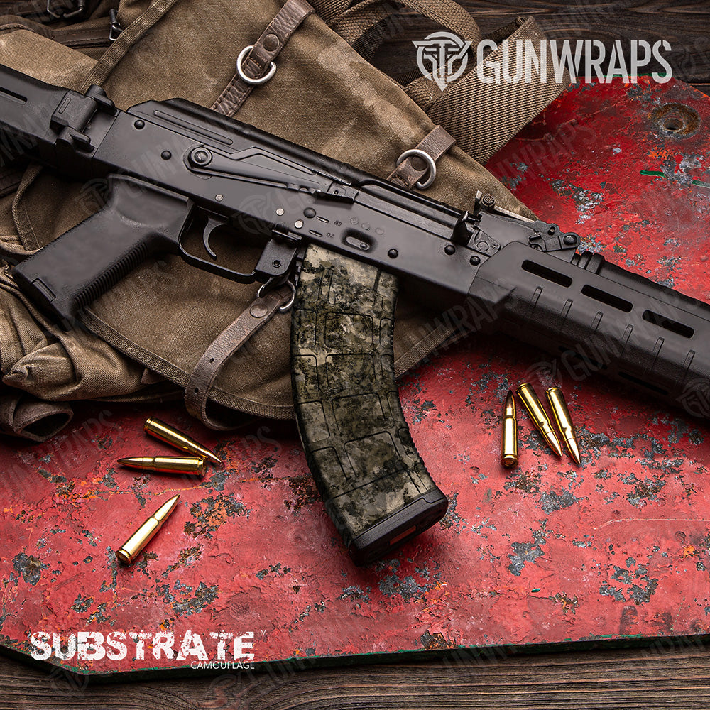 AK 47 Mag Substrate Sepia Camo Gun Skin Vinyl Wrap Film