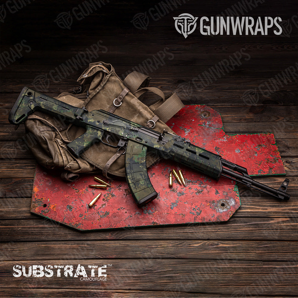 AK 47 Substrate Spokane Camo Gun Skin Vinyl Wrap Film