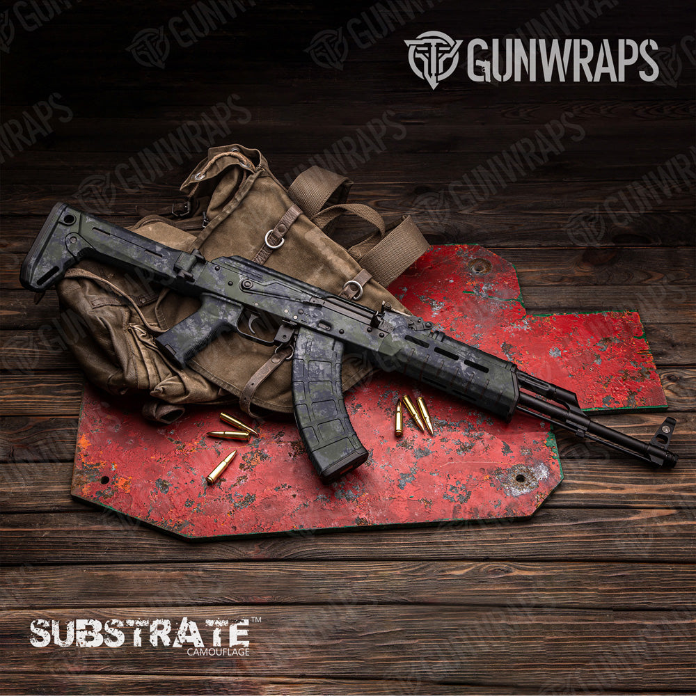 AK 47 Substrate Submariner Camo Gun Skin Vinyl Wrap Film