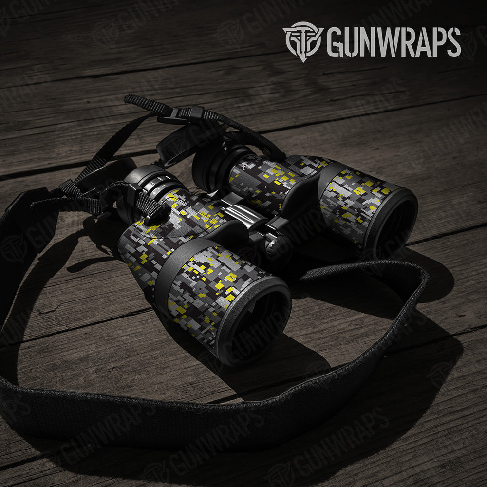 Digital Urban Yellow Camo Binocular Gear Skin Vinyl Wrap