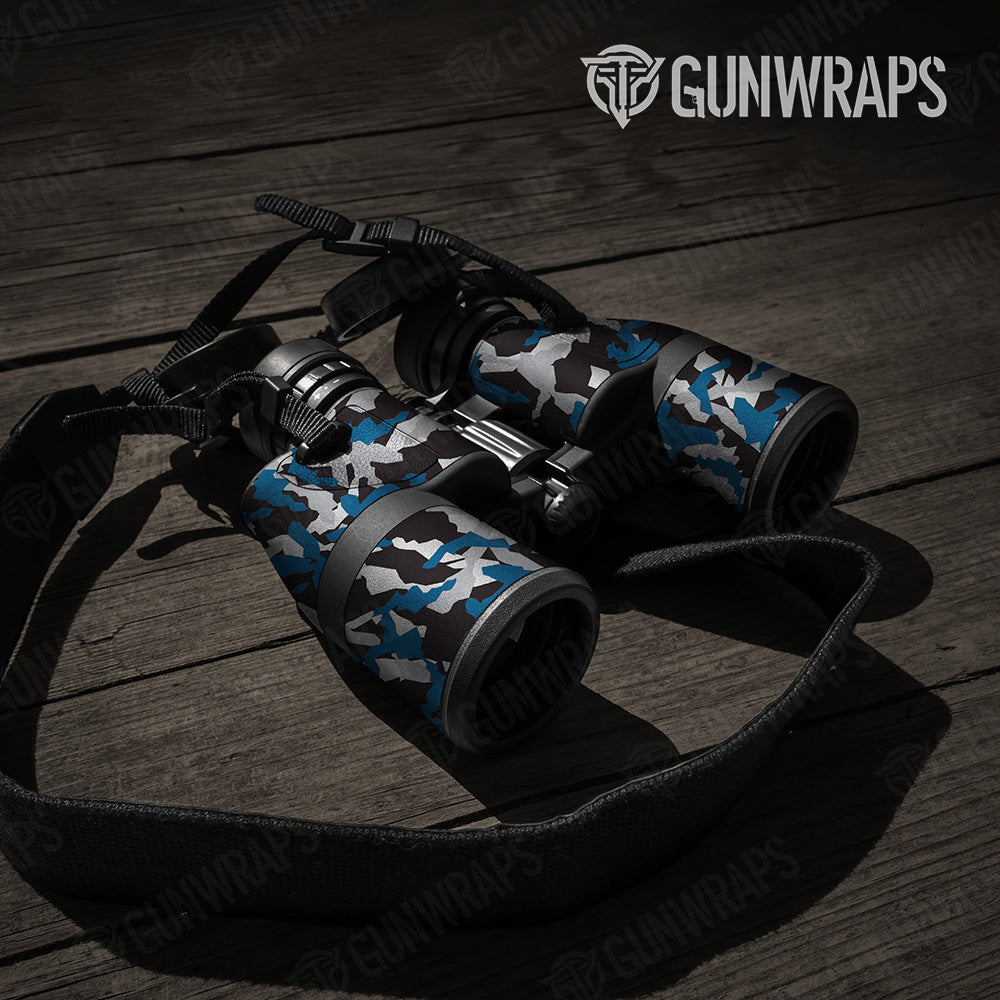 Erratic Blue Tiger Camo Binocular Gear Skin Vinyl Wrap