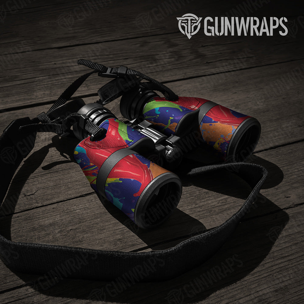 Paint Splatter Blue Binocular Gear Skin Vinyl Wrap