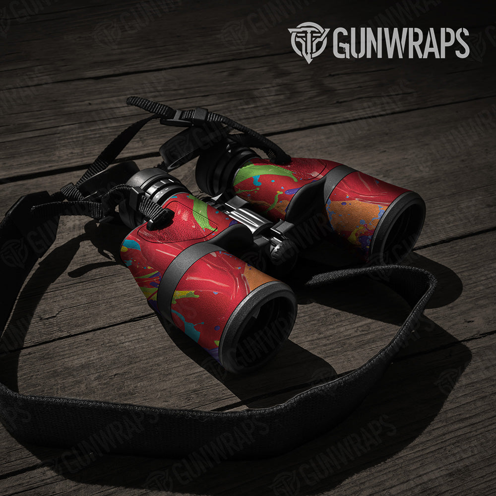 Paint Splatter Red Binocular Gear Skin Vinyl Wrap