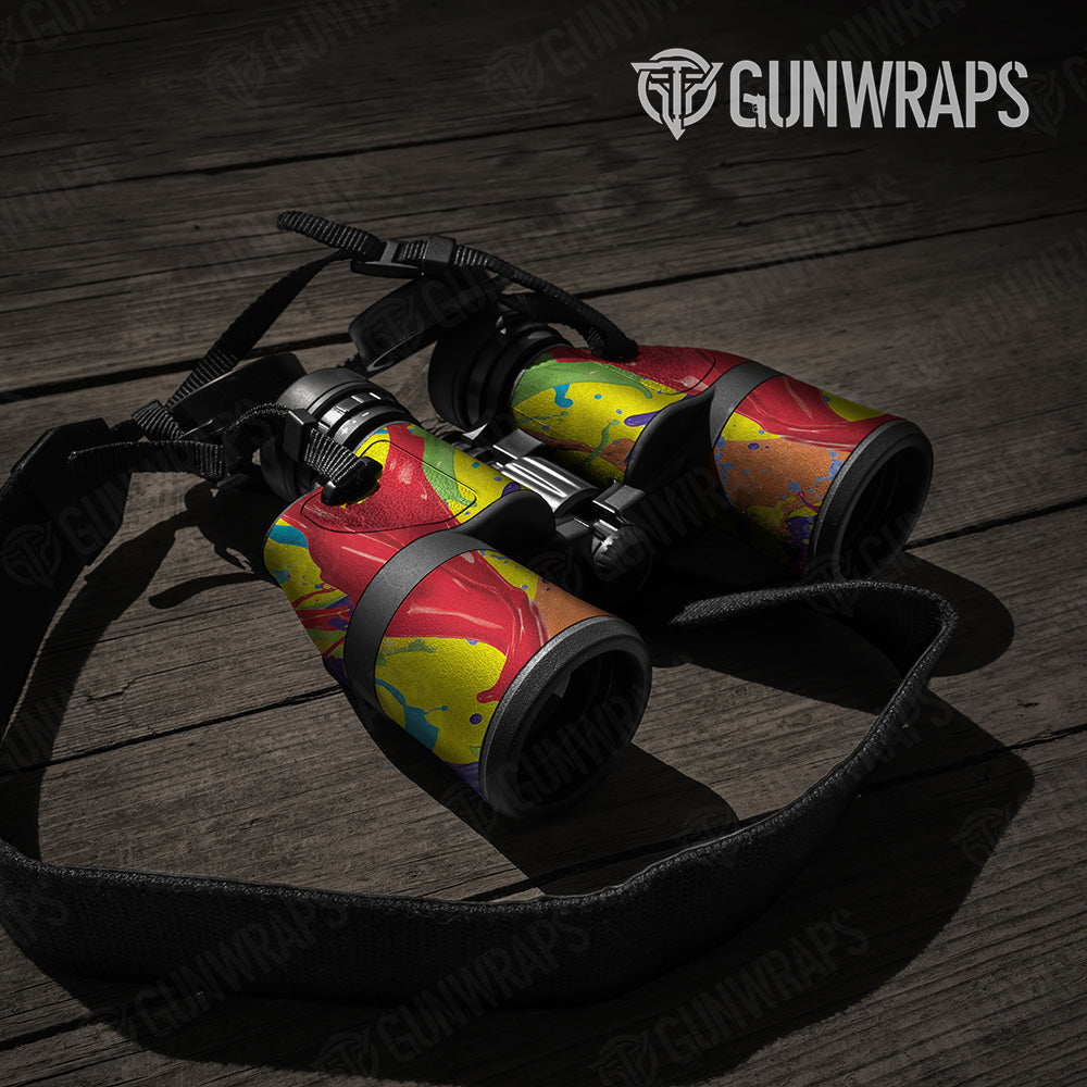 Paint Splatter Yellow Binocular Gear Skin Vinyl Wrap