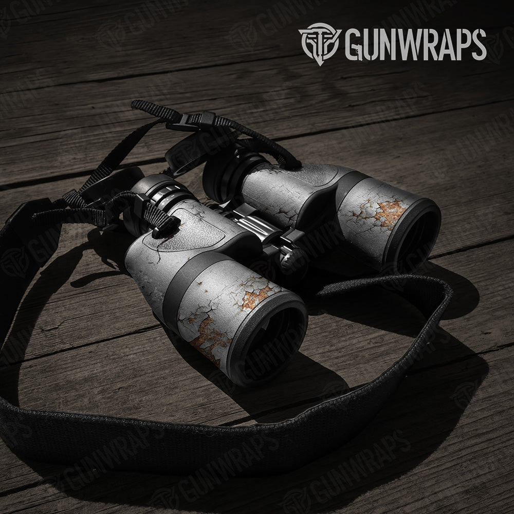 Rust 3D White Binocular Gear Skin Vinyl Wrap