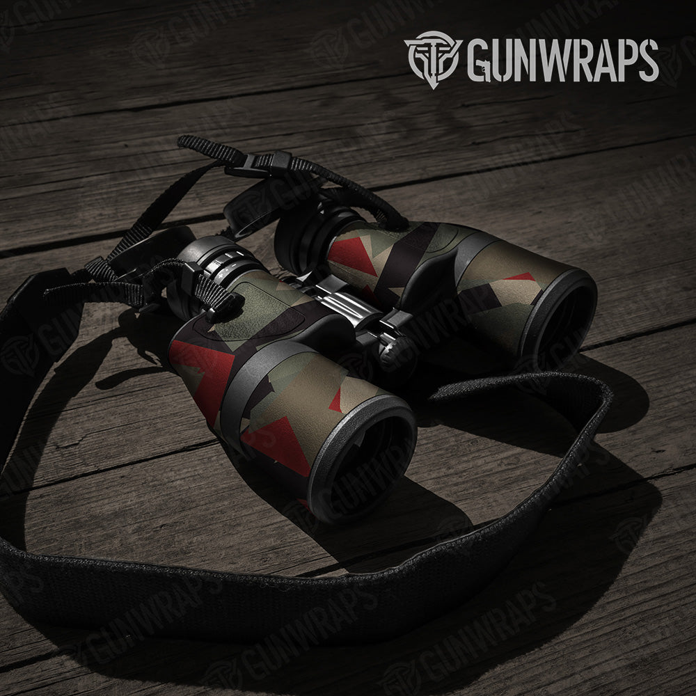 Shattered Militant Red Camo Binocular Gear Skin Vinyl Wrap