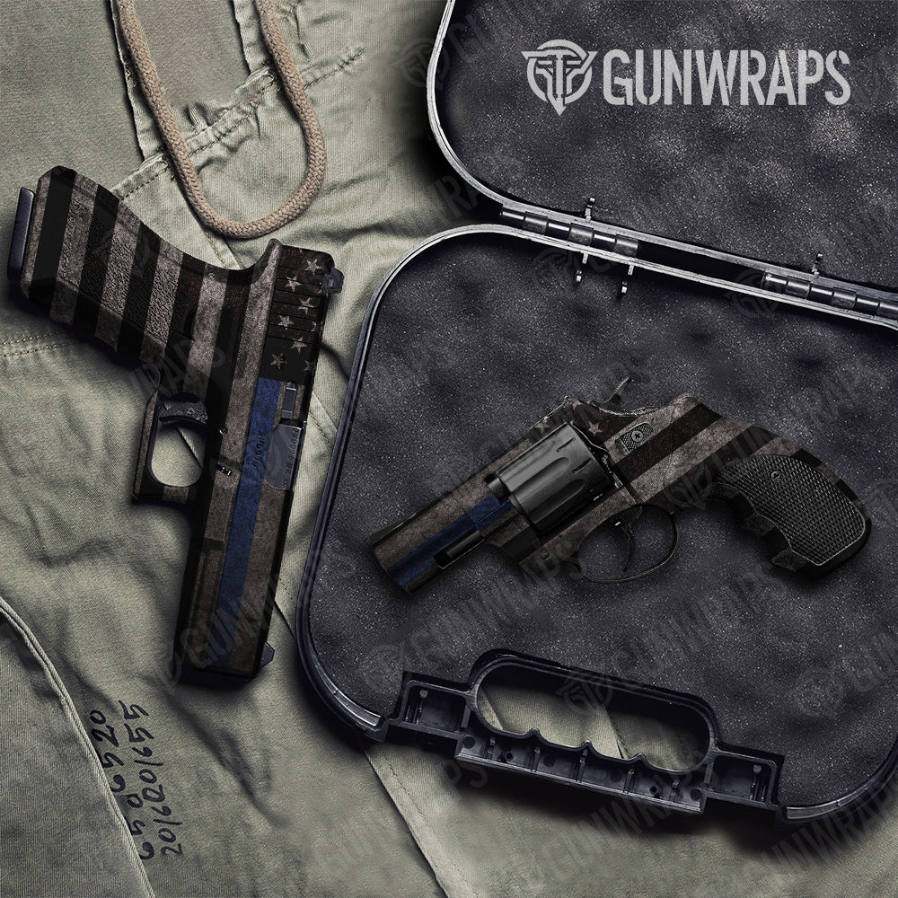 Police Service Patriotic Patriotic Pistol & Revolver Gun Skin Vinyl Wrap