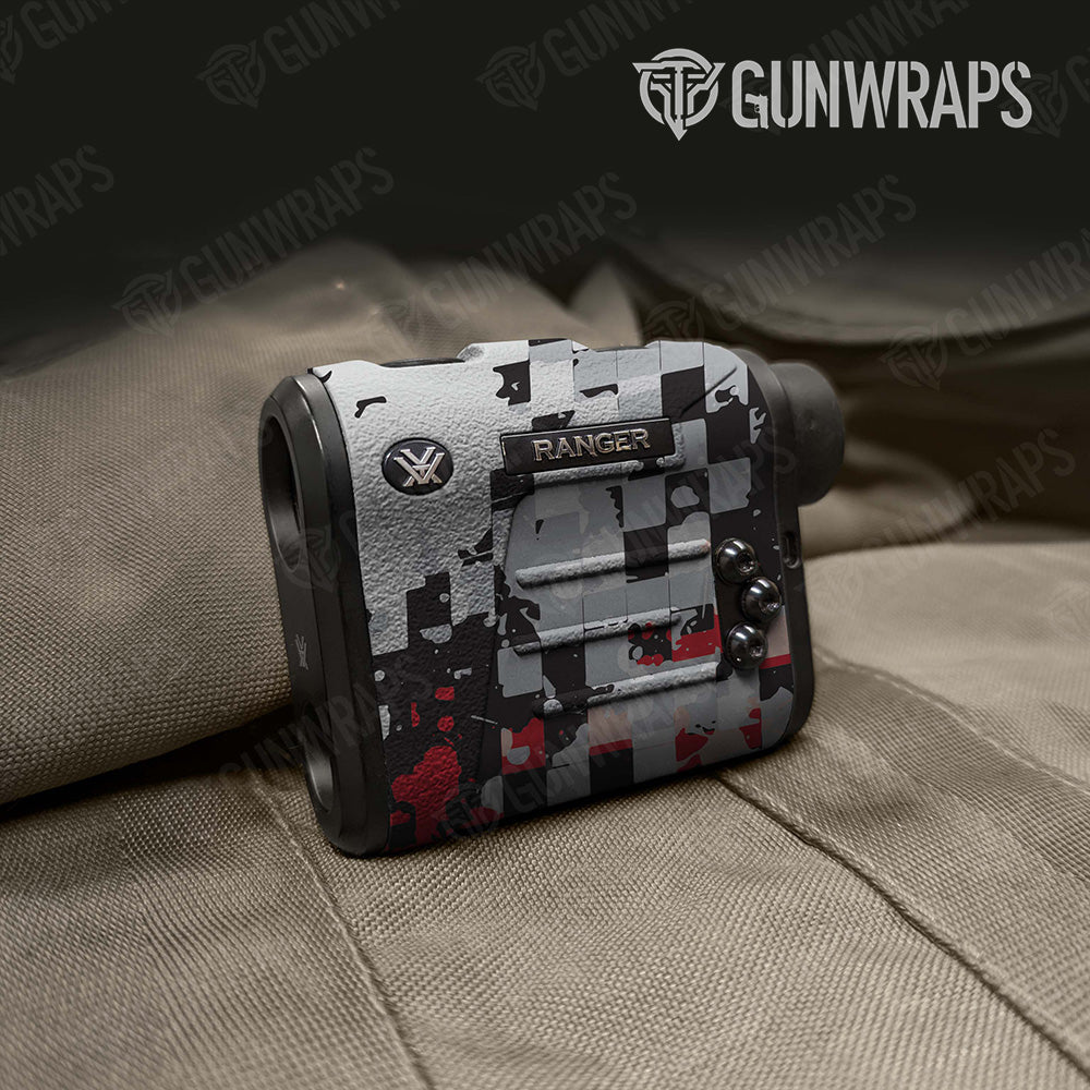Broken Plaid Red Camo Rangefinder Gear Skin Vinyl Wrap