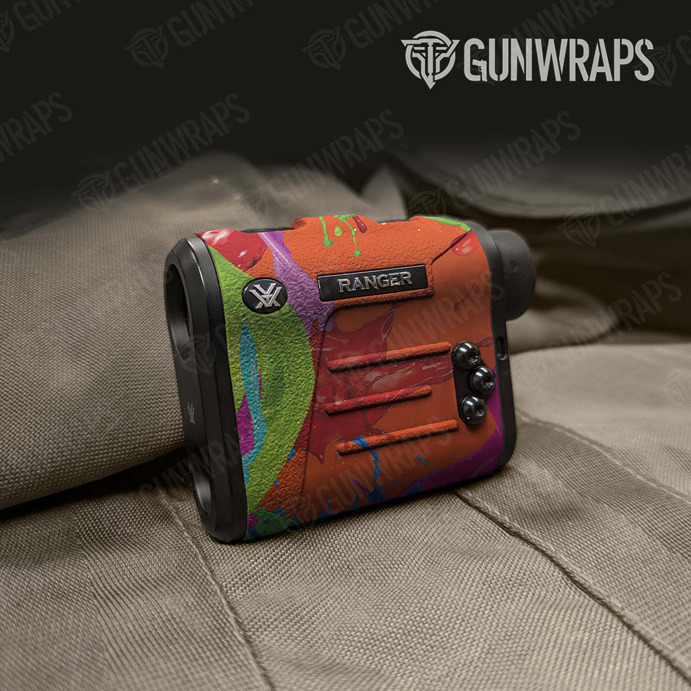Paint Splatter Orange Rangefinder Gear Skin Vinyl Wrap