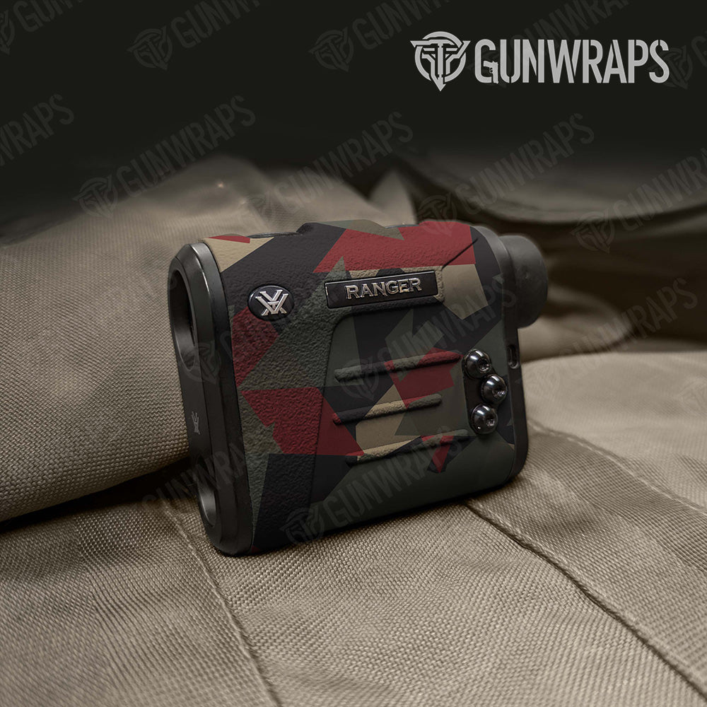 Shattered Militant Red Camo Rangefinder Gear Skin Vinyl Wrap