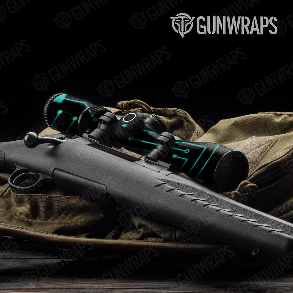 Circuit Board Tiffany Blue Scope Gear Skin Vinyl Wrap
