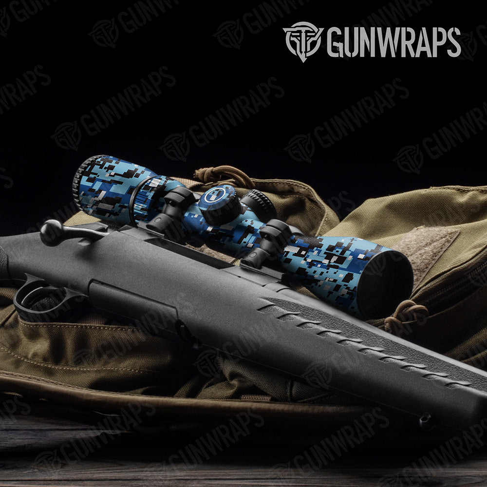 Digital Baby Blue Camo Scope Gear Skin Vinyl Wrap