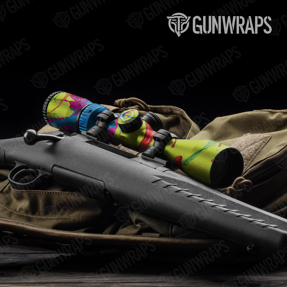 Paint Splatter Lime Scope Gear Skin Vinyl Wrap