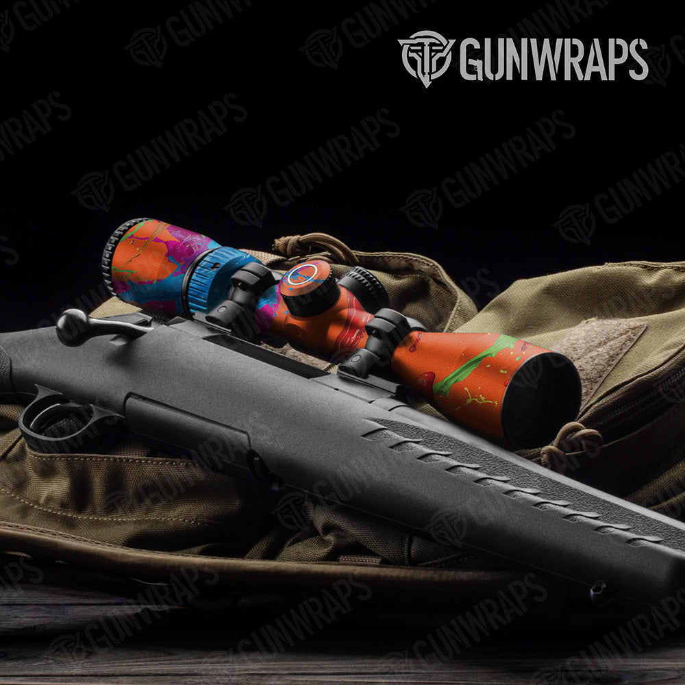 Paint Splatter Orange Scope Gear Skin Vinyl Wrap