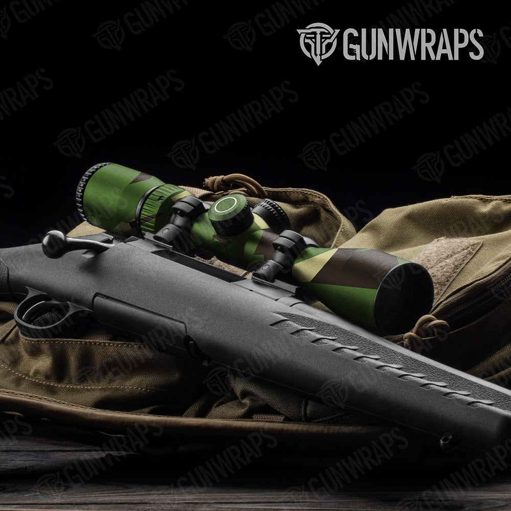 Shattered Jungle Camo Scope Gear Skin Vinyl Wrap