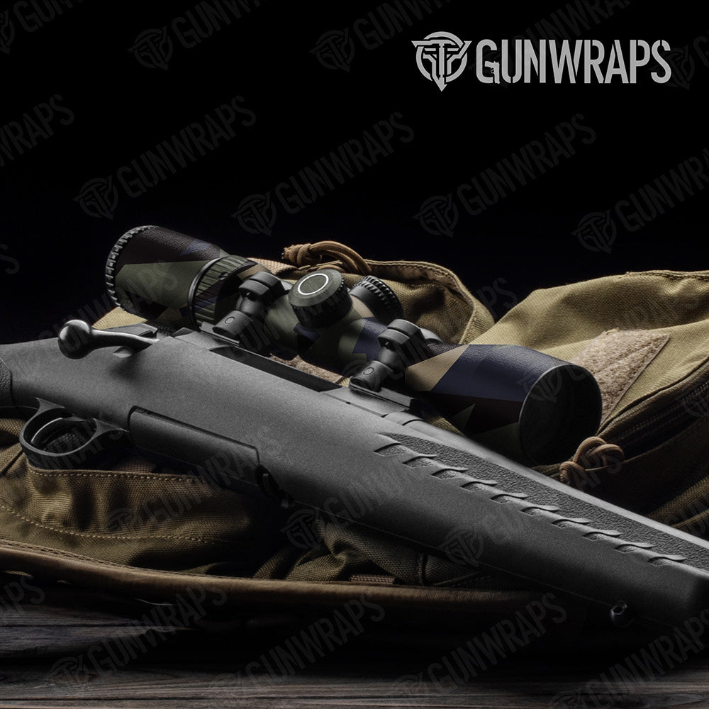 Shattered Militant Blue Camo Scope Gear Skin Vinyl Wrap