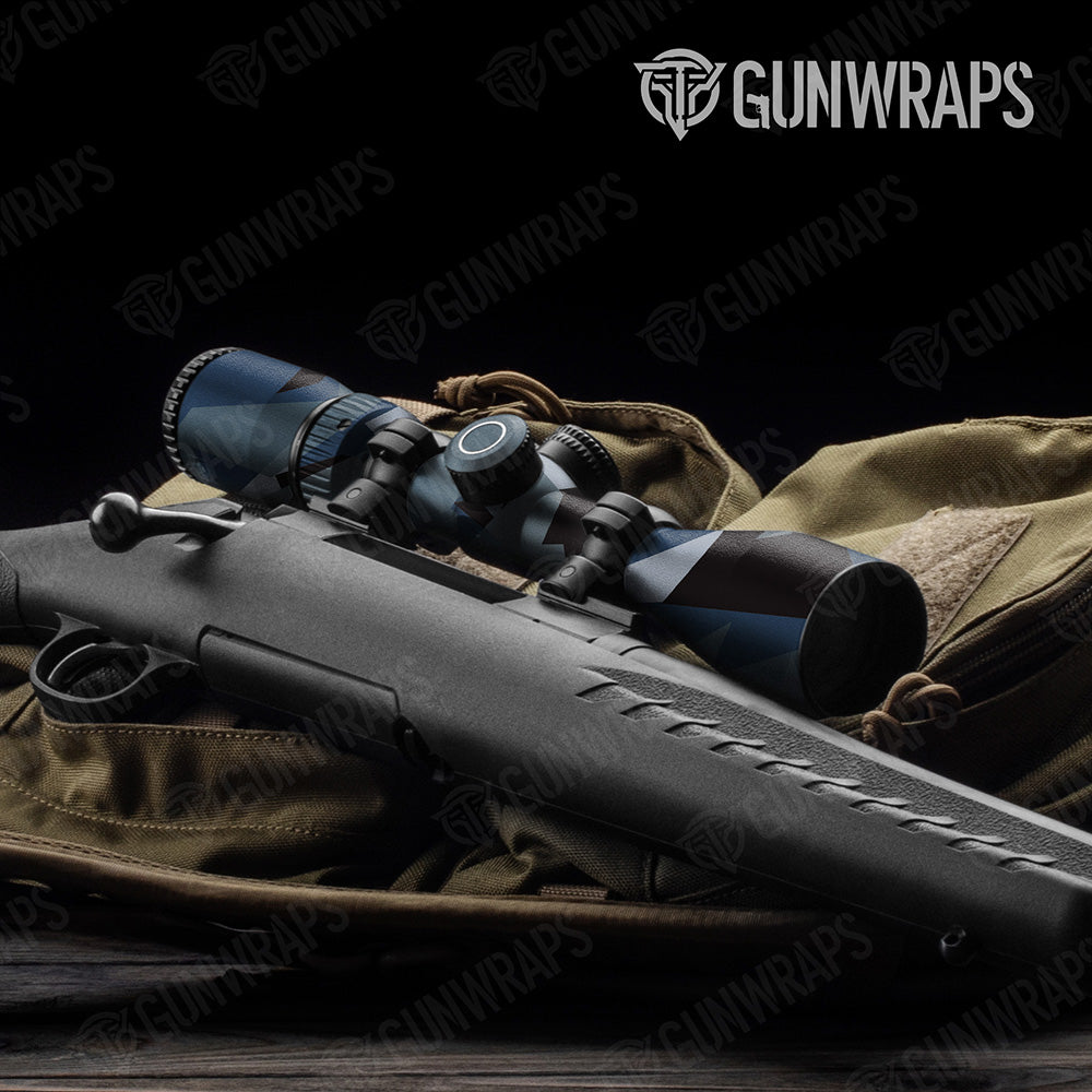 Shattered Navy Camo Scope Gear Skin Vinyl Wrap