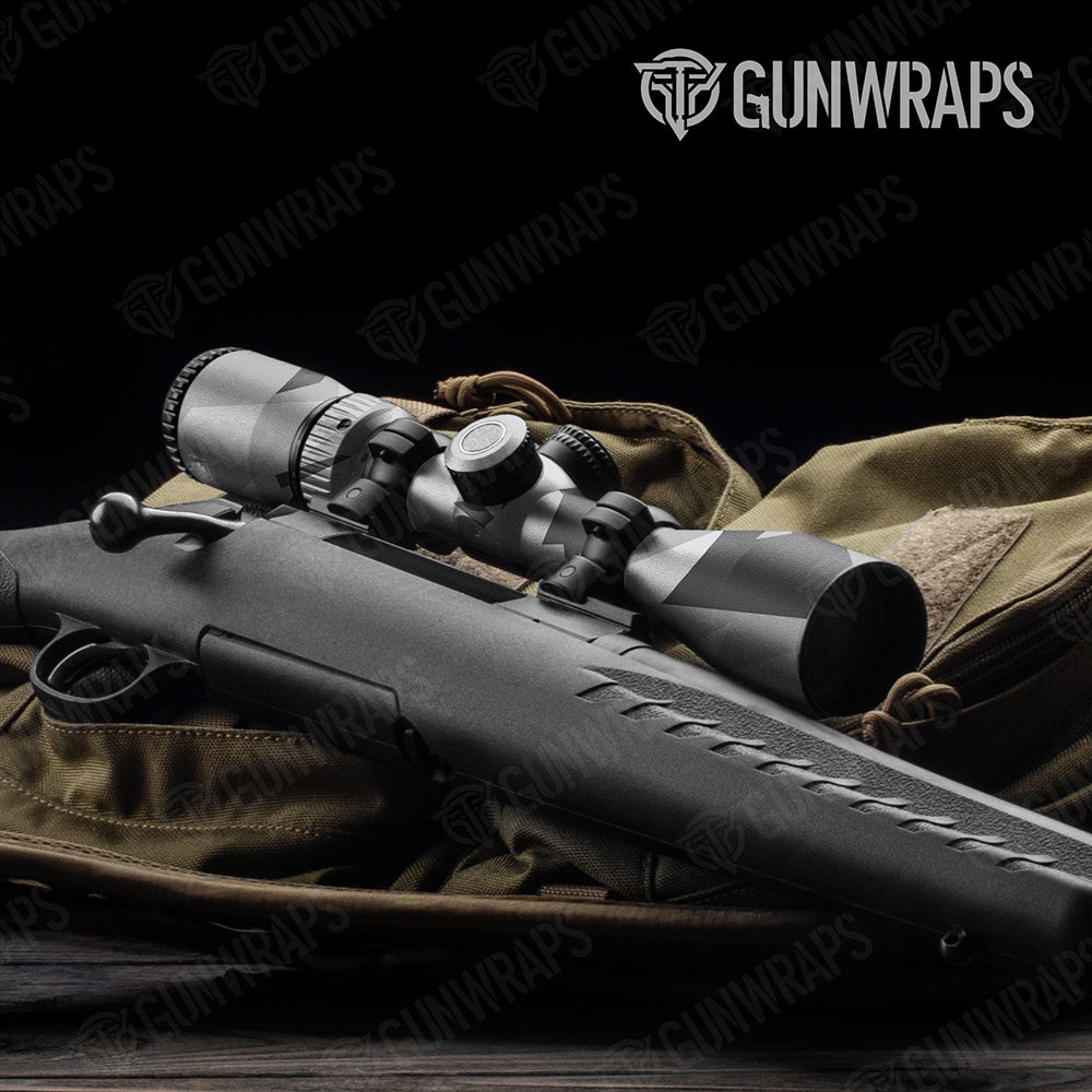 Shattered Snow Camo Scope Gear Skin Vinyl Wrap