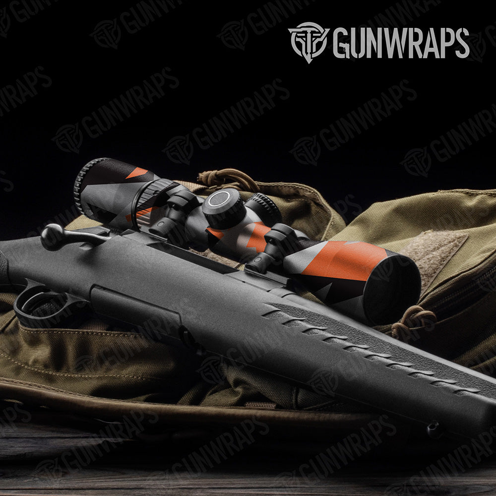 Shattered Orange Tiger Camo Scope Gear Skin Vinyl Wrap