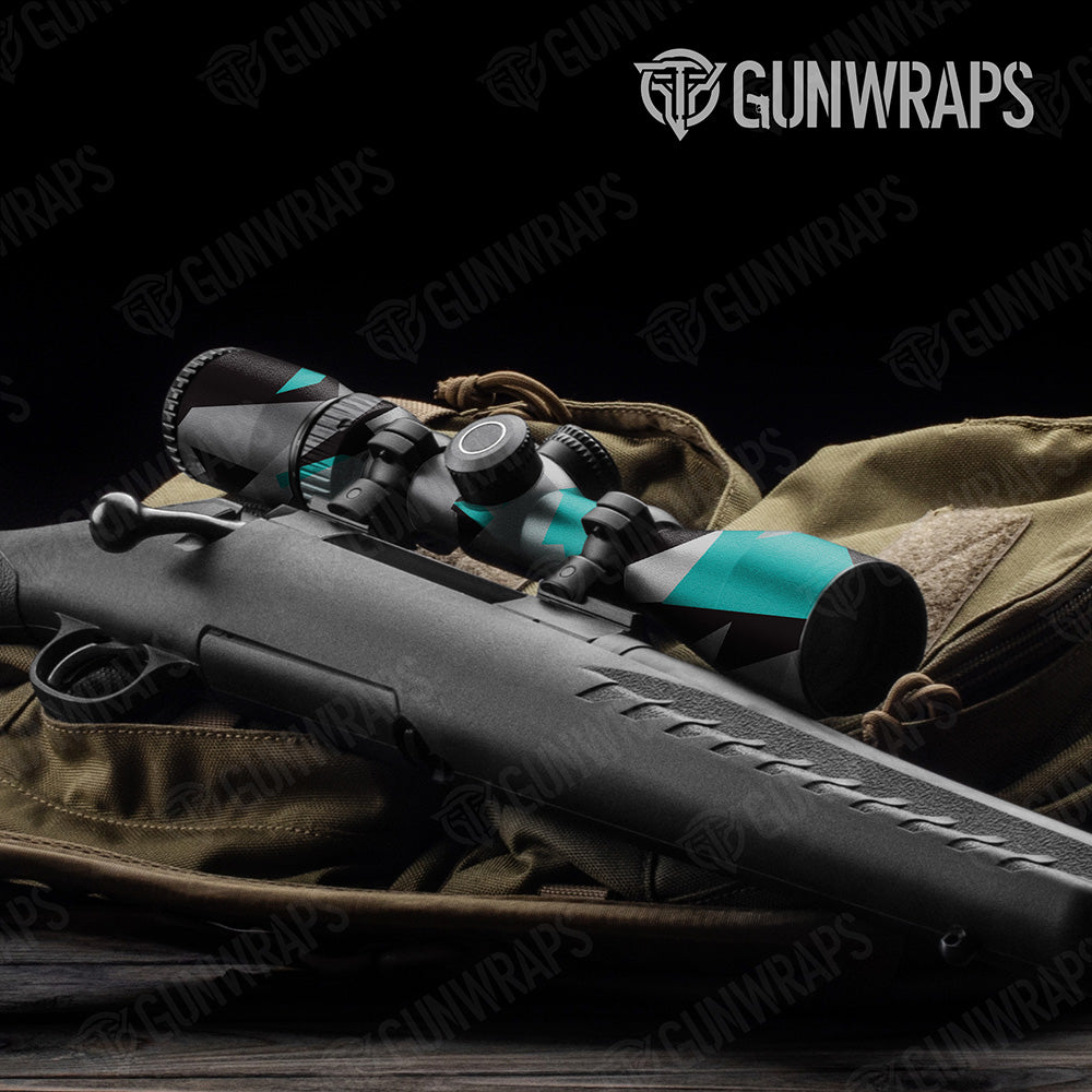 Shattered Tiffany Blue Tiger Camo Scope Gear Skin Vinyl Wrap