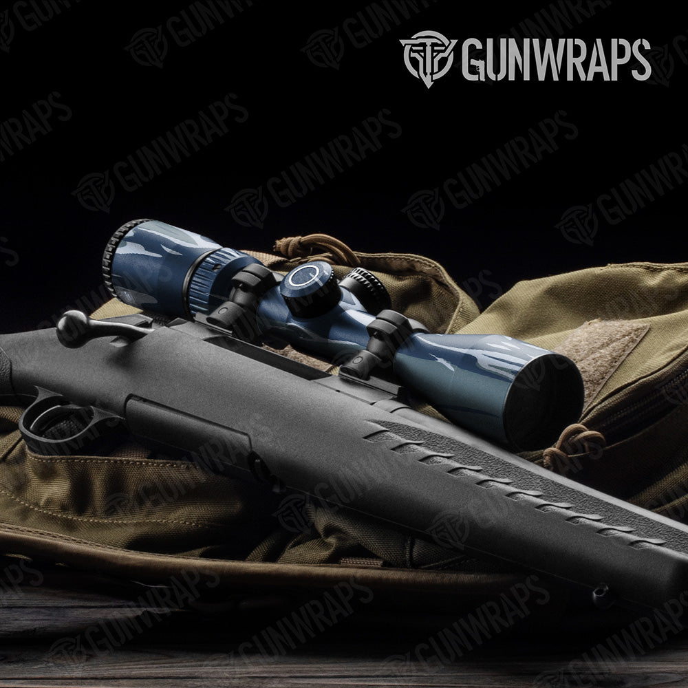 Shredded Navy Camo Scope Gear Skin Vinyl Wrap
