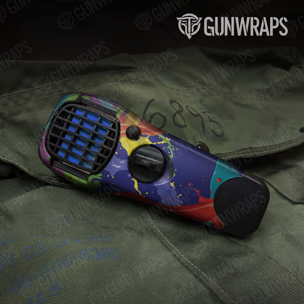 Paint Splatter Blue Thermacell Gear Skin Vinyl Wrap