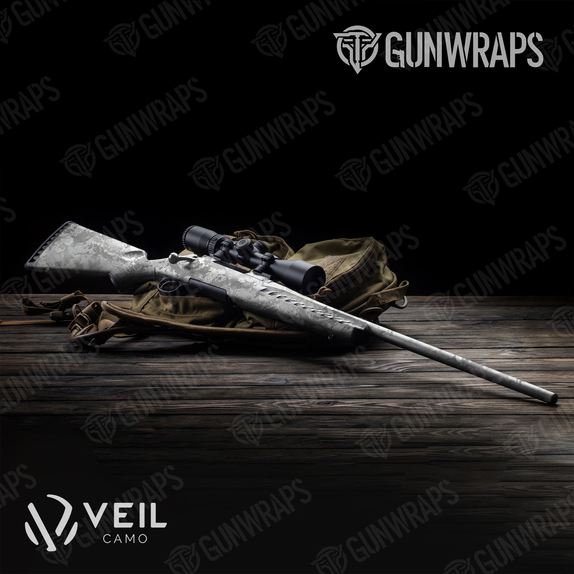 Rifle Veil Stoke Whiteout Camo Gun Skin Vinyl Wrap