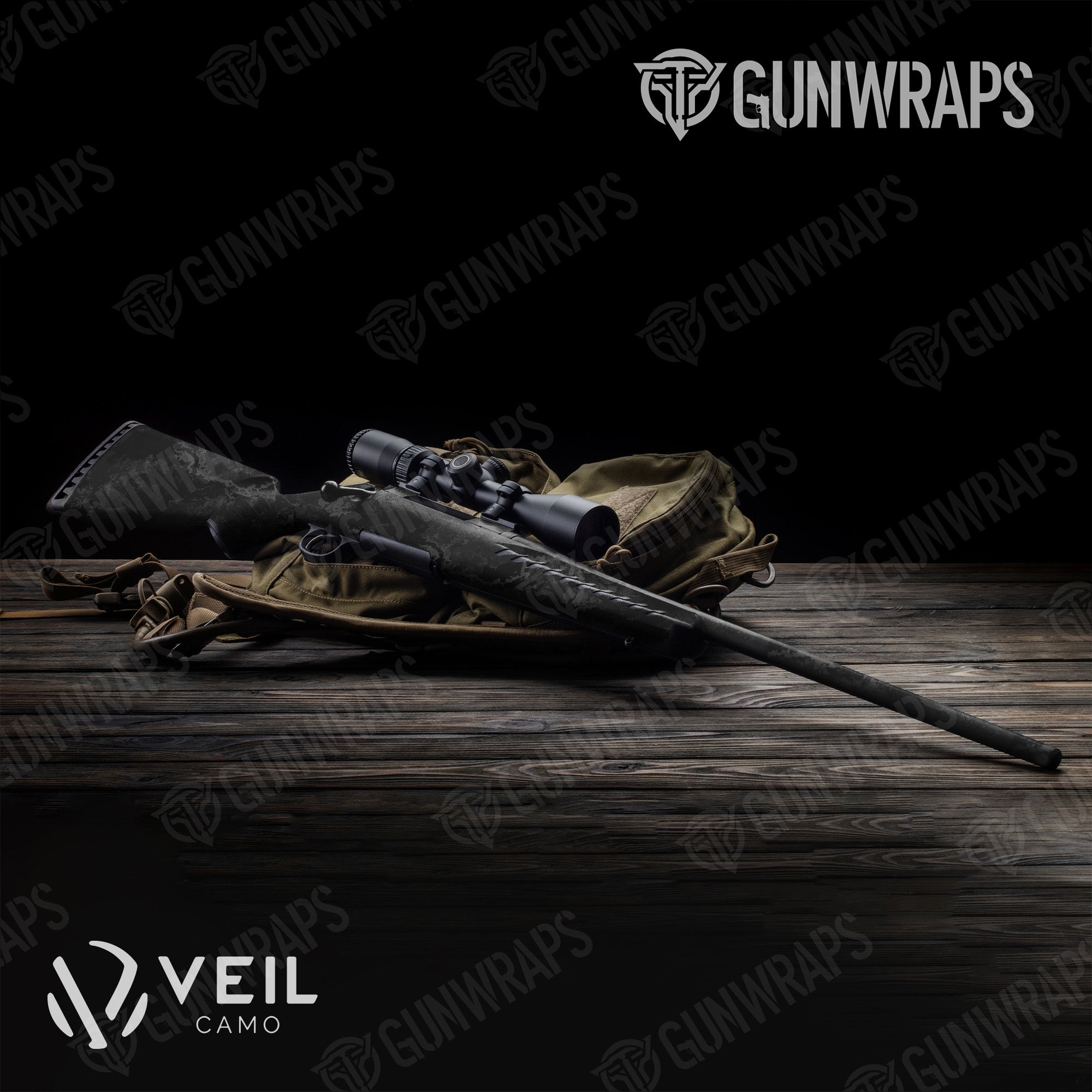 Rifle Veil Tac Black Camo Gun Skin Vinyl Wrap