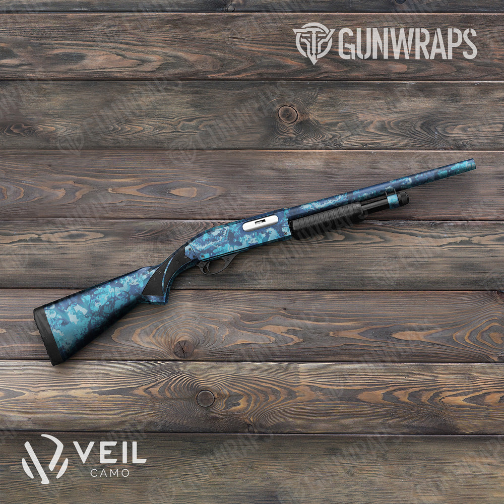 Shotgun Veil Stoke Aqua Camo Gun Skin Vinyl Wrap