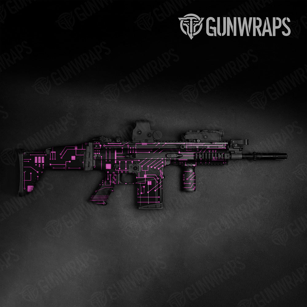 Circuit Board Magenta Tactical Gun Skin Vinyl Wrap