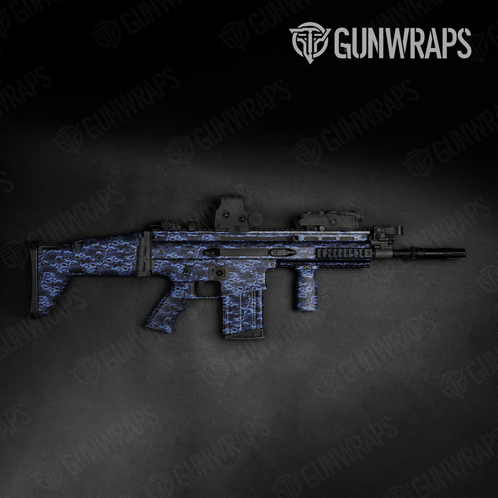 Classic Blue Midnight Camo Tactical Gun Skin Vinyl Wrap