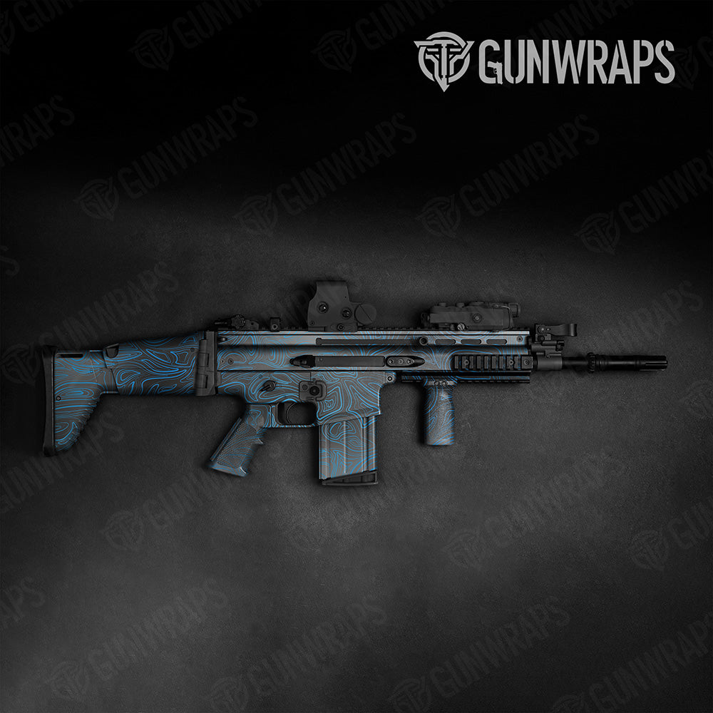 Damascus Blue Tactical Gun Skin Vinyl Wrap