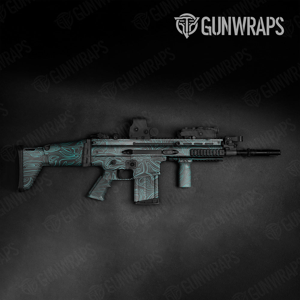 Damascus Tiffany Blue Tactical Gun Skin Vinyl Wrap