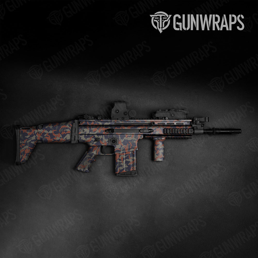 Erratic Blue Copper Camo Tactical Gun Skin Vinyl Wrap