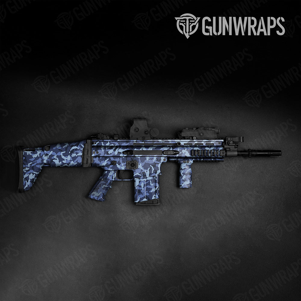 Erratic Blue Urban Night Camo Tactical Gun Skin Vinyl Wrap