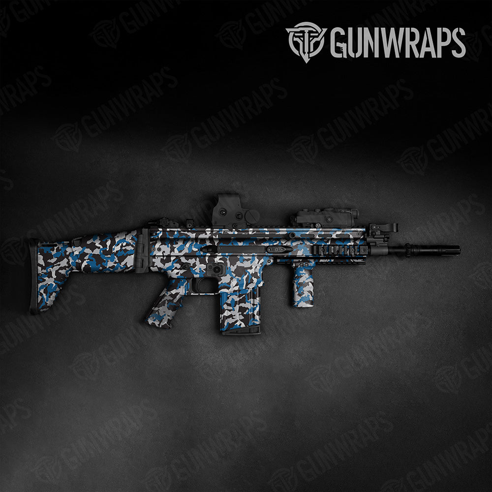 Erratic Blue Tiger Camo Tactical Gun Skin Vinyl Wrap