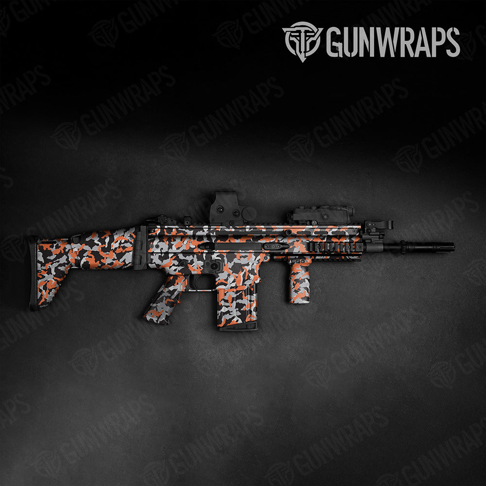 Erratic Orange Tiger Camo Tactical Gun Skin Vinyl Wrap